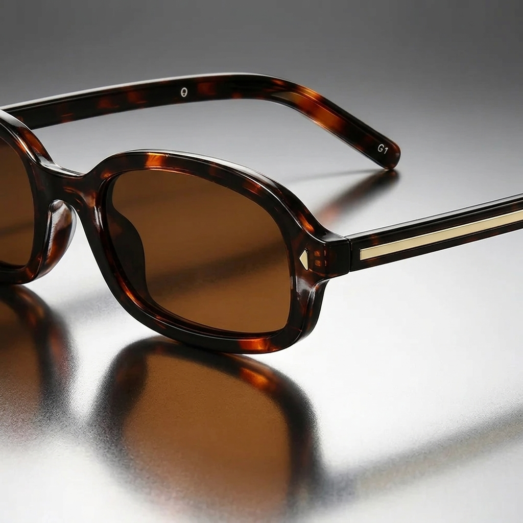 Okulary przeciwsłoneczne unisex z owalnymi oprawkami w panterkę-Sunglasses-Olave