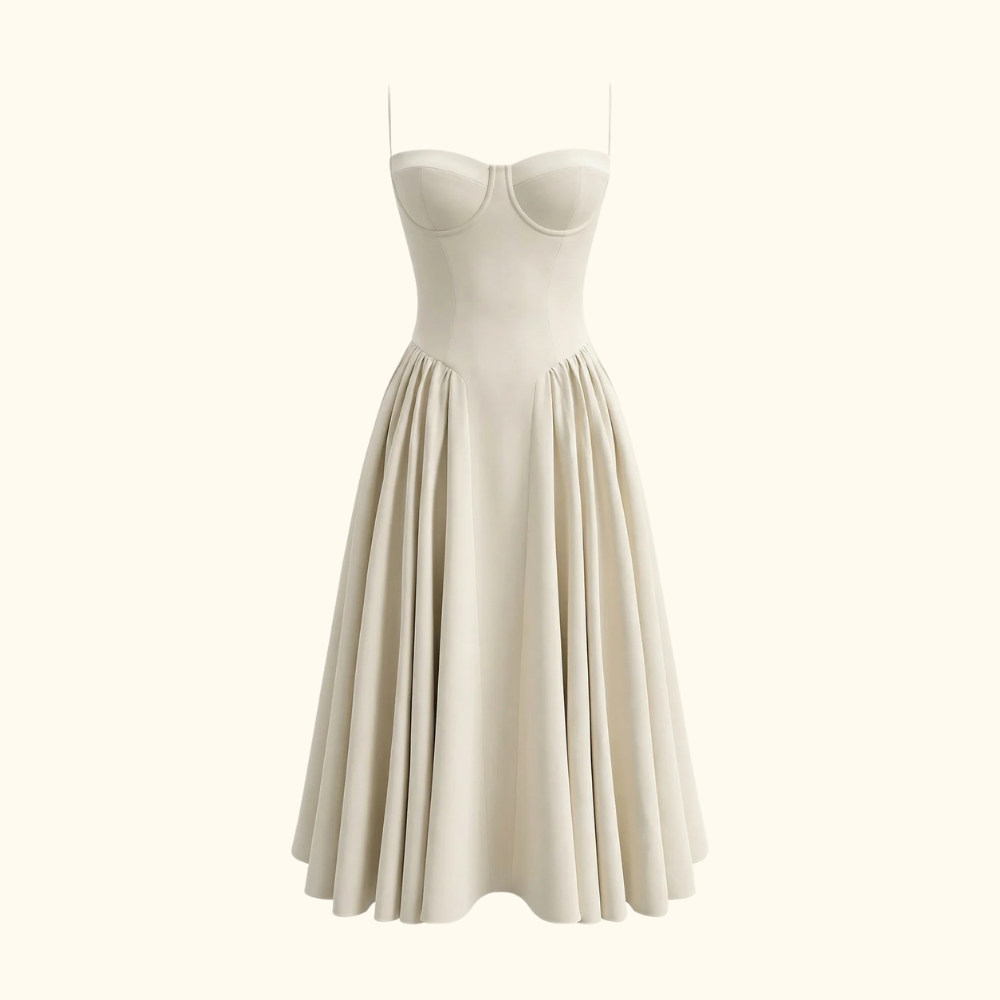 Sukienka midi damska w kwiatowy wzór na cienkich ramiączkach-Midi Dress-Olave