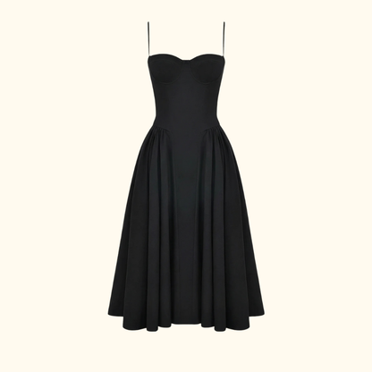 Sukienka midi damska w kwiatowy wzór na cienkich ramiączkach-Midi Dress-Olave